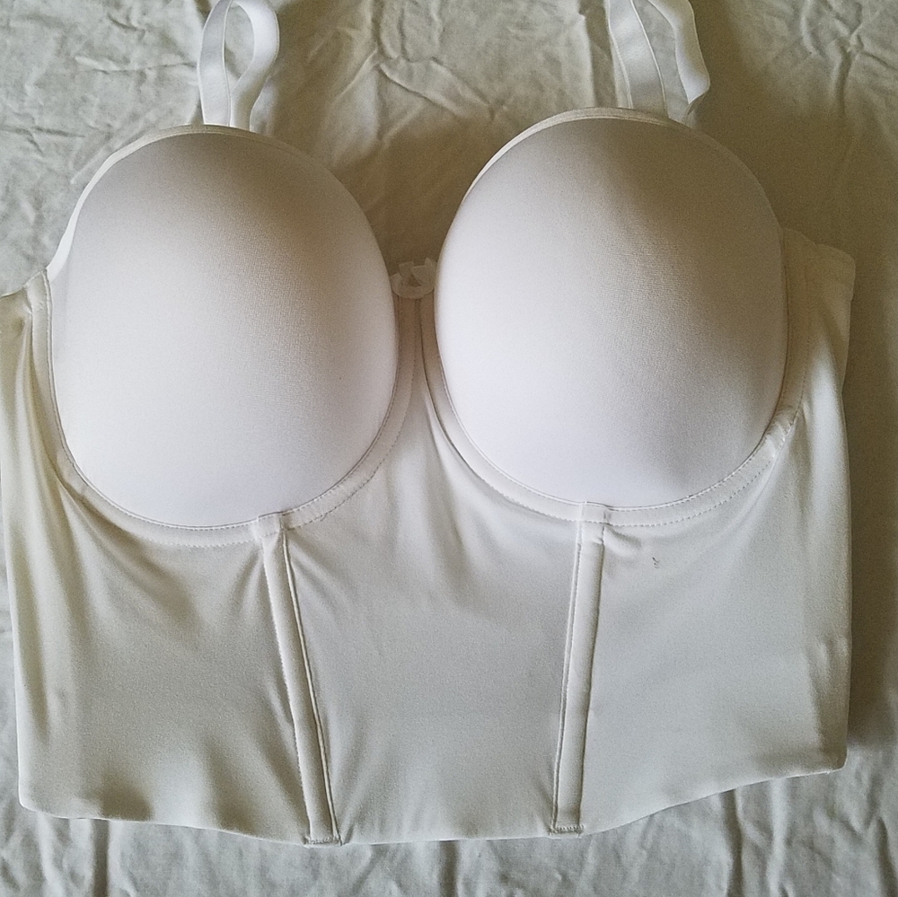 Le Mystere White Lined Bustier Bra 36G